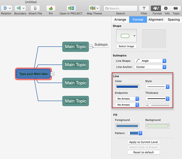 format-topic-line-in-mind-map