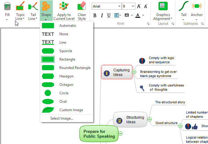 format-topics-in-mind-map