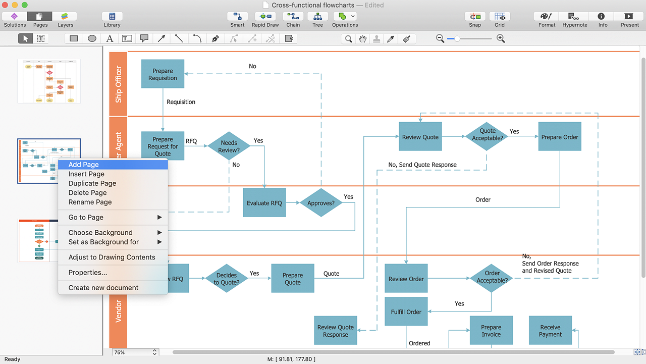Create PowerPoint Presentation with a CrossFunctional Flowchart