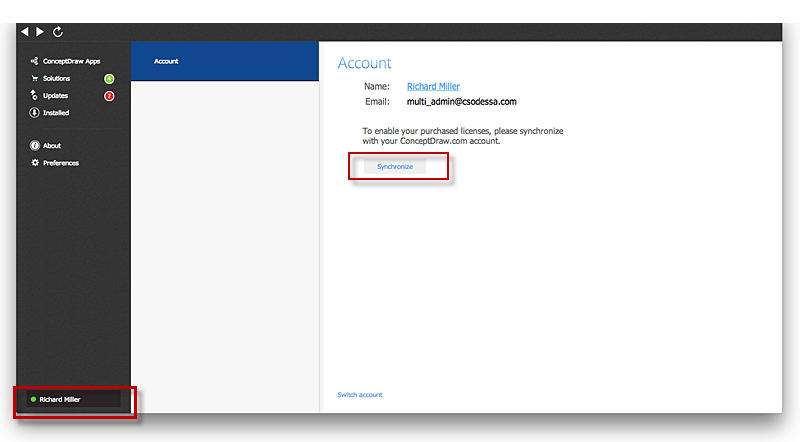 Synchronizing-computer-with-ConceptDraw account