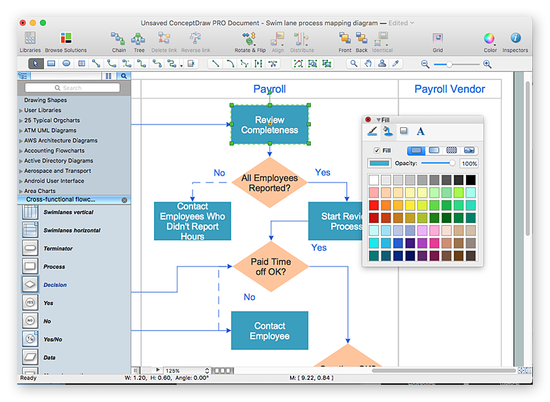 Creating a Cross-Functional Flowchart using solution | ConceptDraw HelpDesk