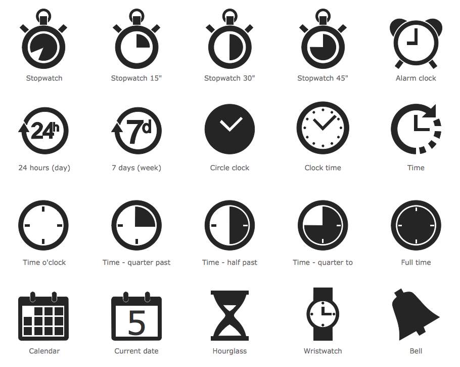 Time and Clock Pictograms