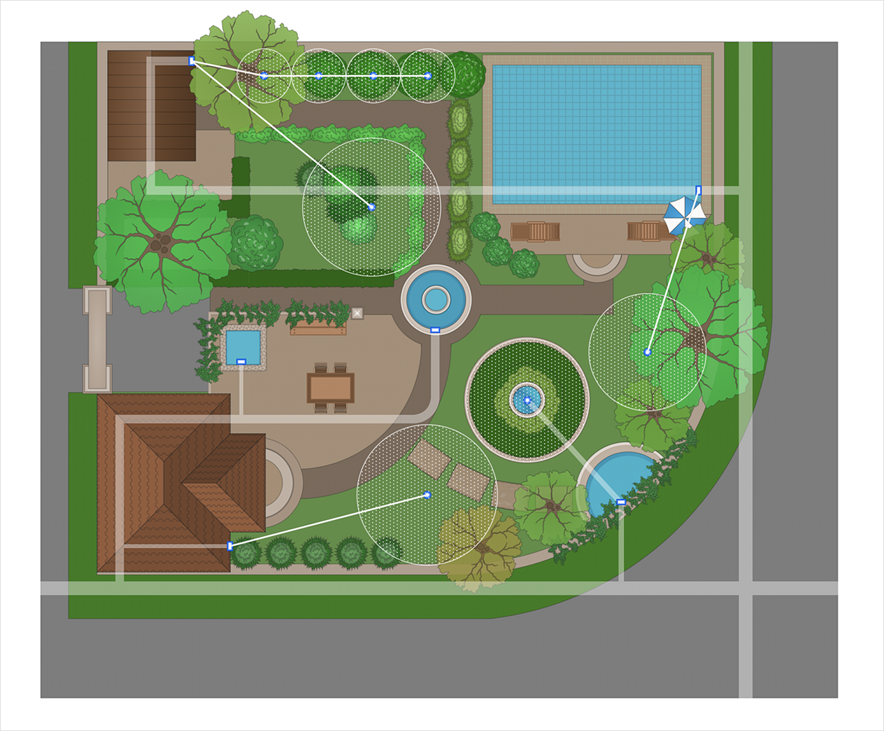 How To Make A Garden Design Landscape Garden Bubble Diagrams In Landscape Design With Conceptdraw Diagram Garden Designs Plans