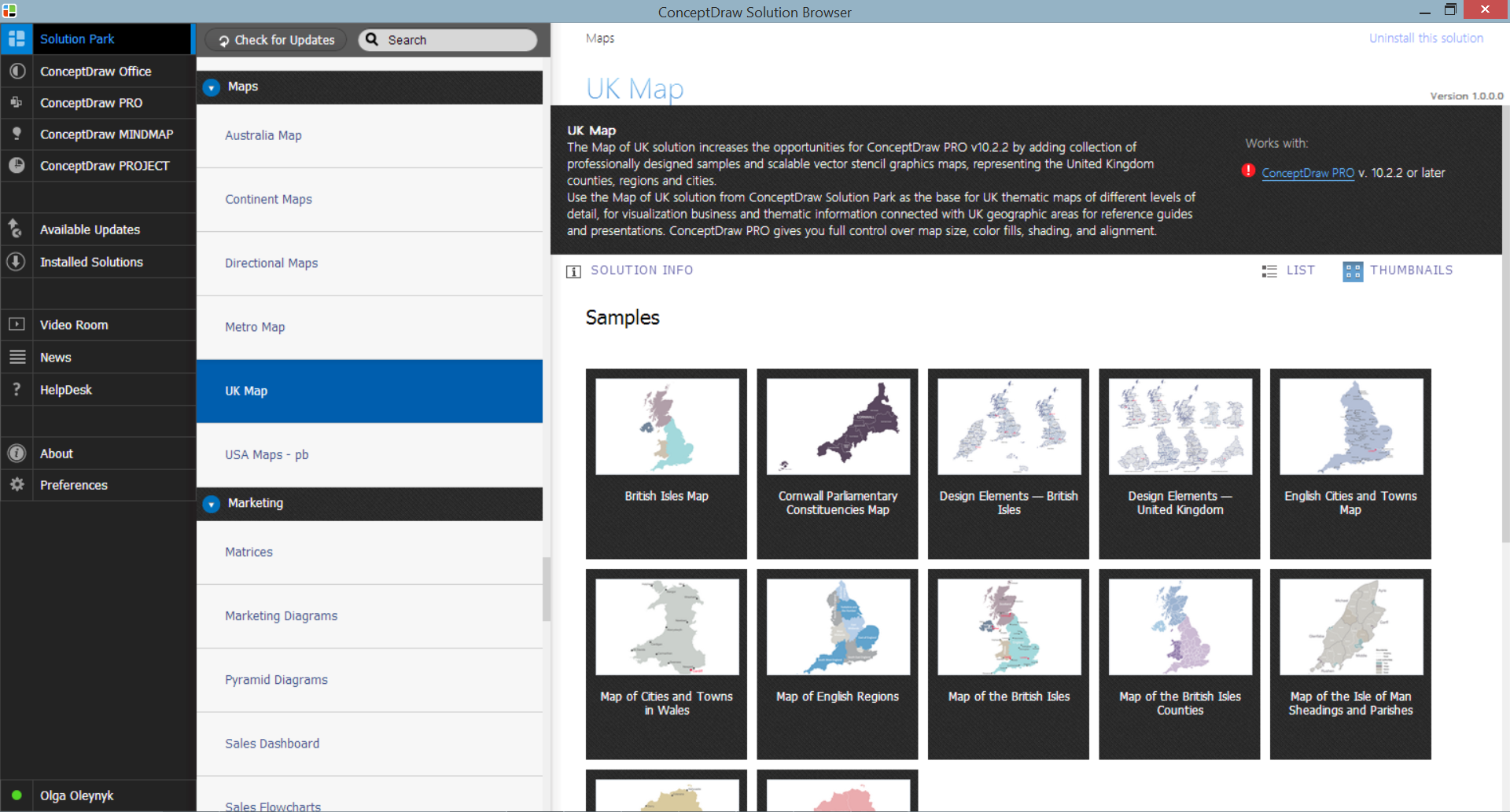 Map of UK Solution in ConceptDraw STORE