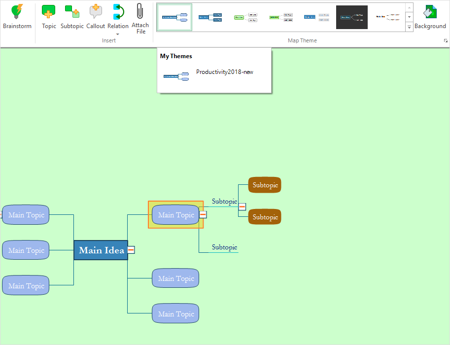 Customize the default Mind map view