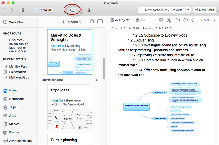 How to Send a Mind Map to Evernote