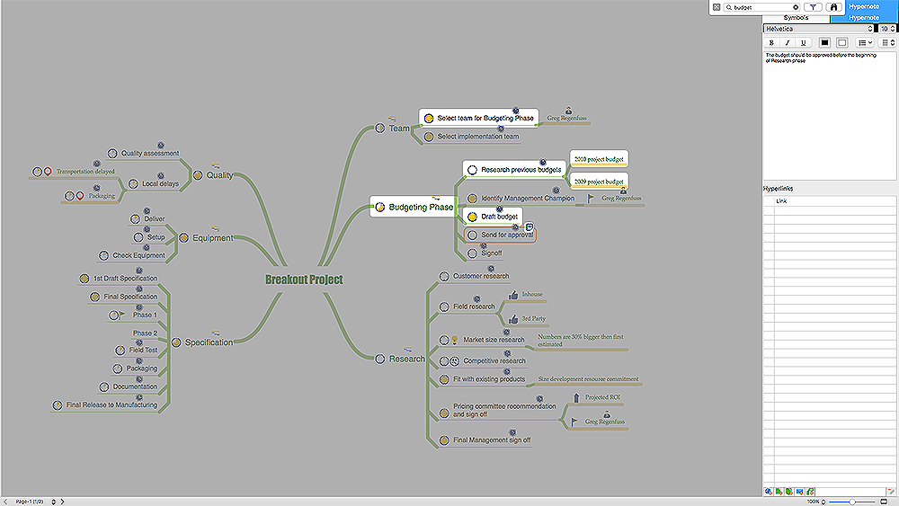 ConceptDraw MINDMAP Filter mode can be activated in the full-screen mode