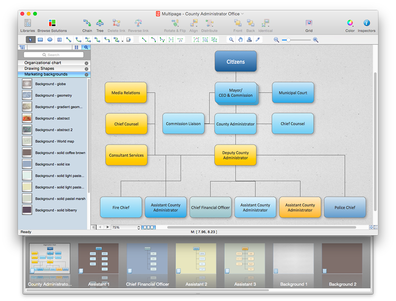 organizational chart multi- page diagram