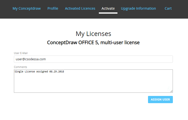 ConceptDraw multi-user license management