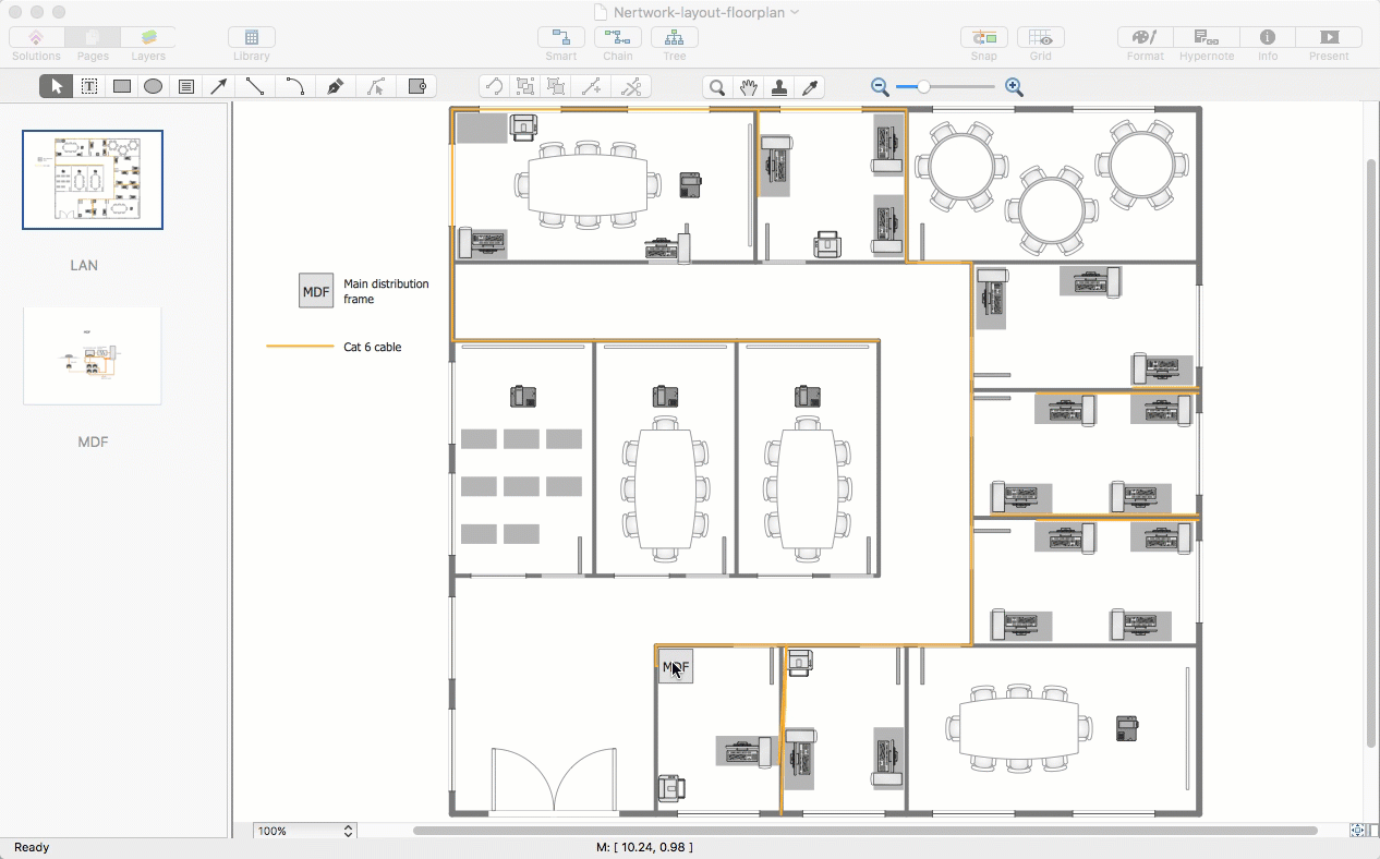 Network  layout  floor plan