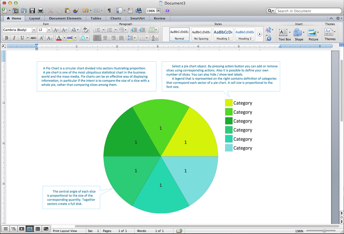 Pie Chart Word Template. <br>Pie Chart Examples *