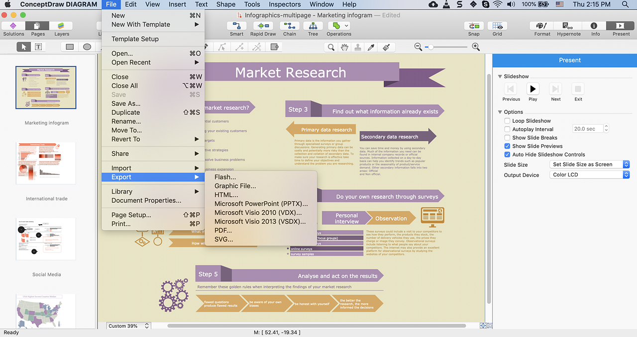 ConceptDraw document exported to flash