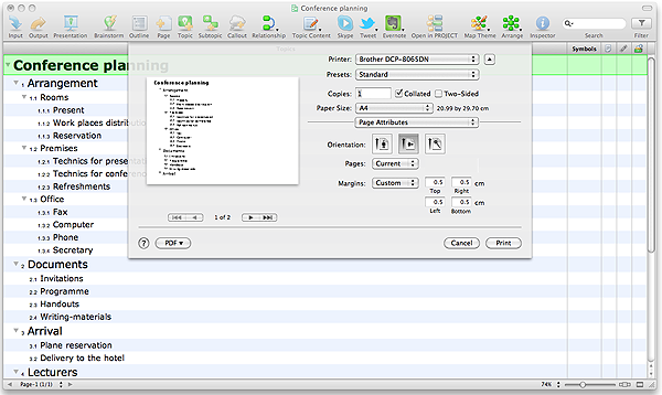 print conceptdraw mindmap outline