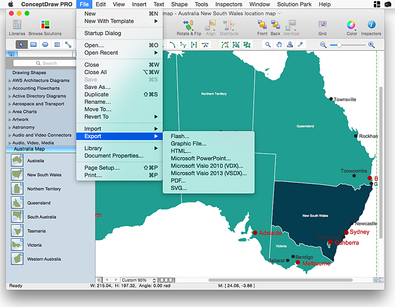 conceptdraw-australia map-solution