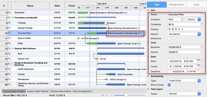 Schedule Project Using a Mind Map