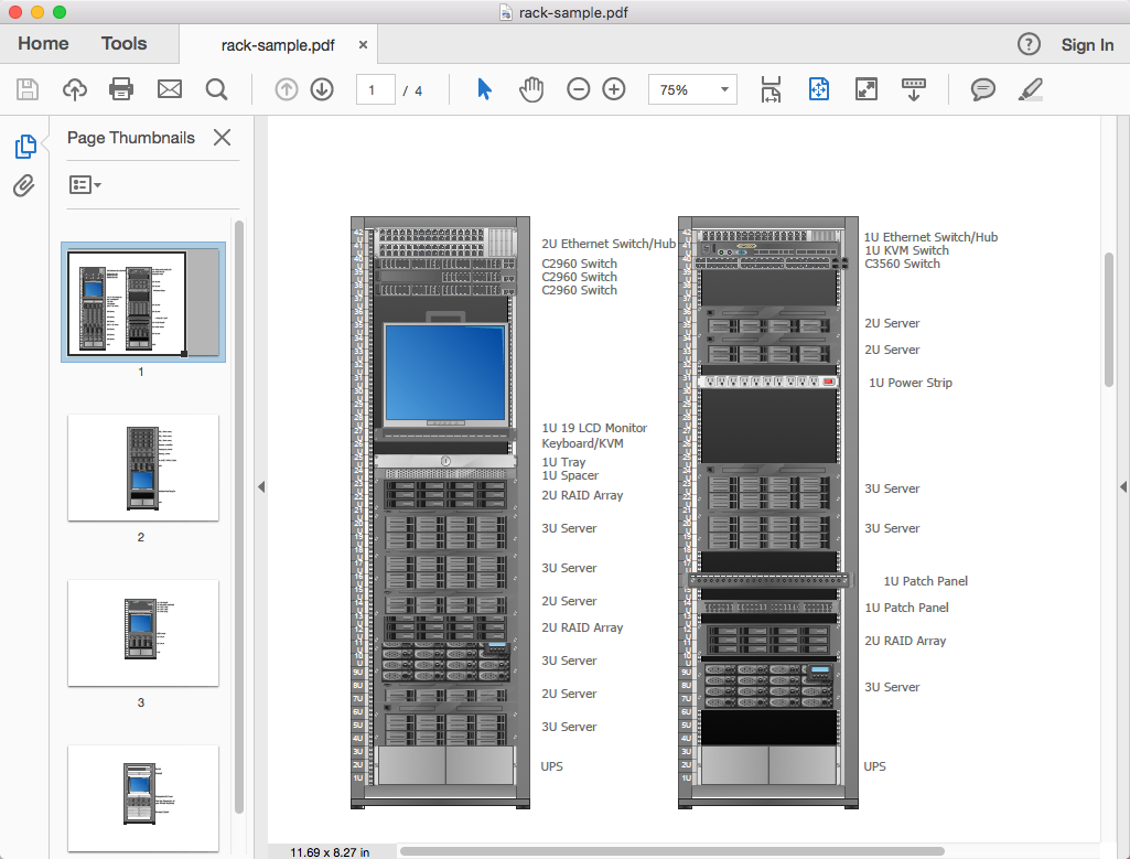 How To Convert a Rack Diagram to Adobe PDF *