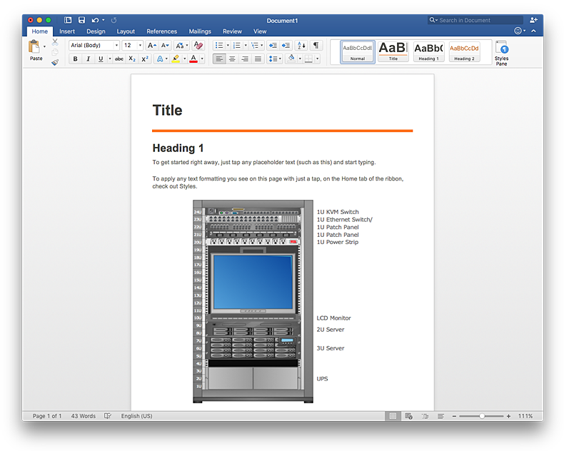 Insert network diagrams into Word document