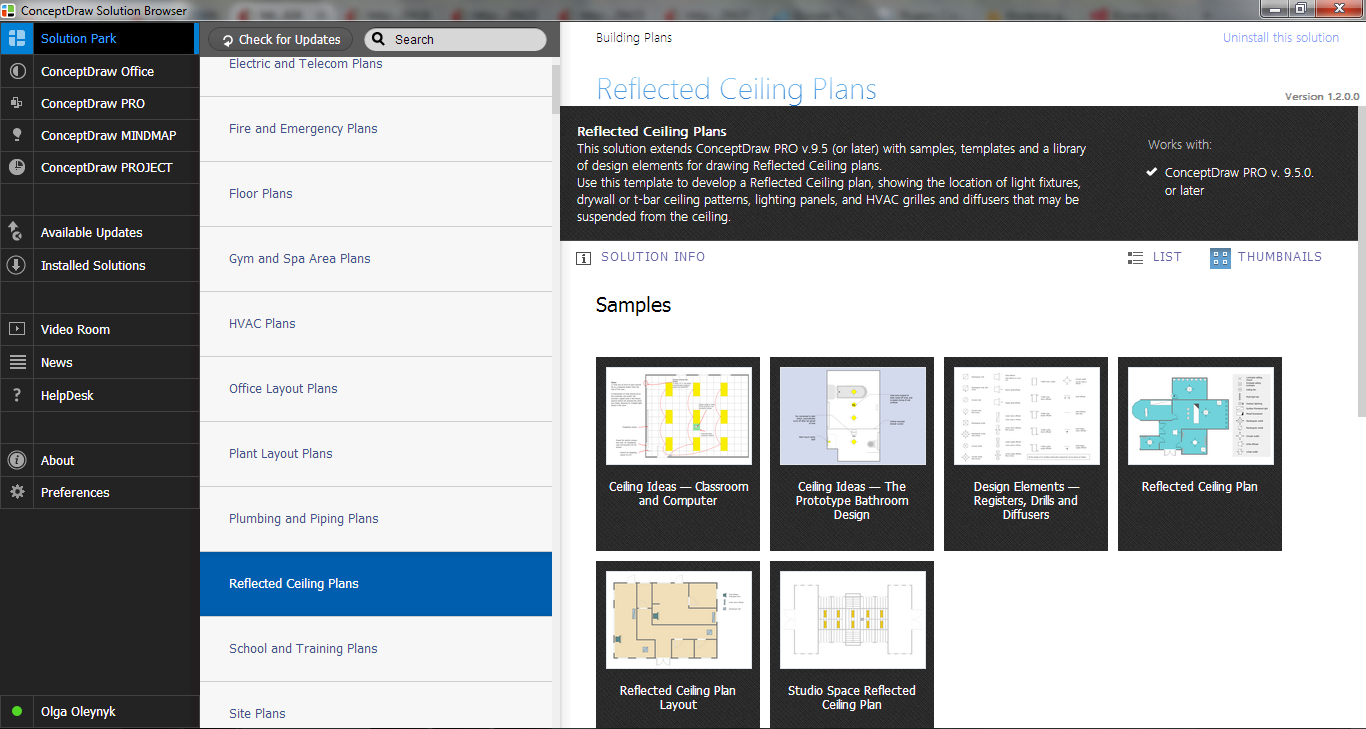 Reflected Ceiling Plans Solution in ConceptDraw STORE