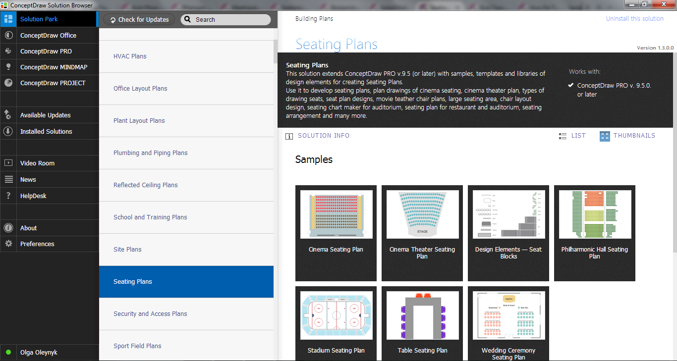 Seating Plans Solution in ConceptDraw STORE