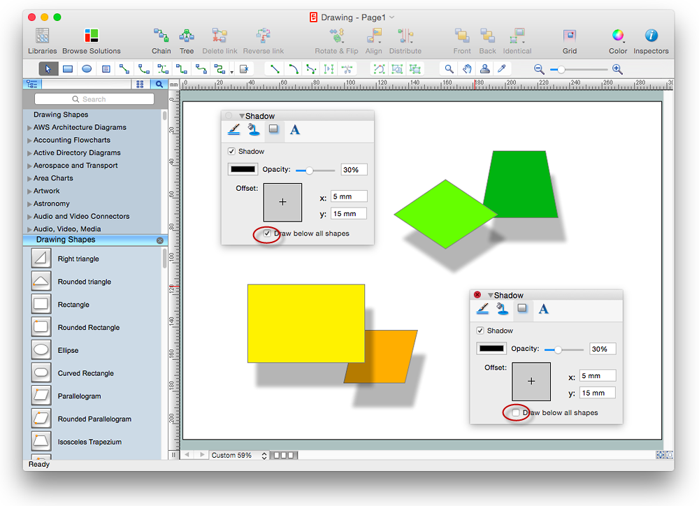 ConceptDraw drawing effects - shadow