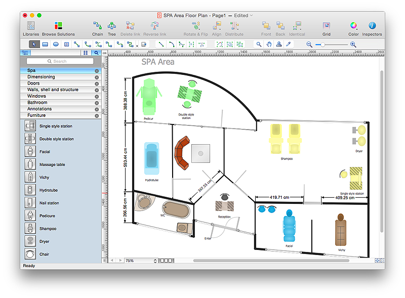 Floor Plan For Spa In Conceptdraw Pro