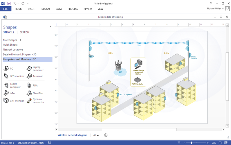 How To Make MS Visio Wireless Network Diagram