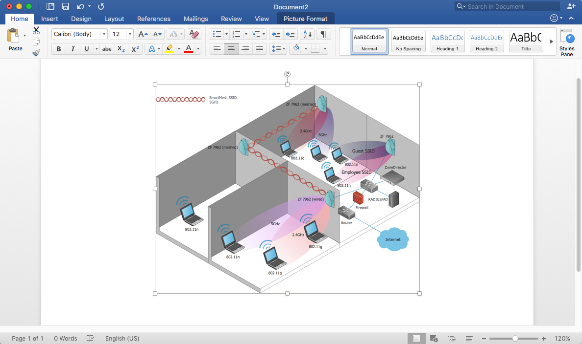 How to Add a Wireless Network Diagram to MS Word Document *
