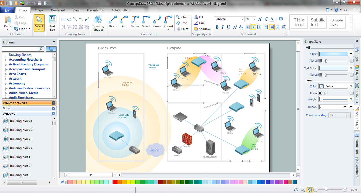 Wireless Networking in ConceptDraw DIAGRAM title=