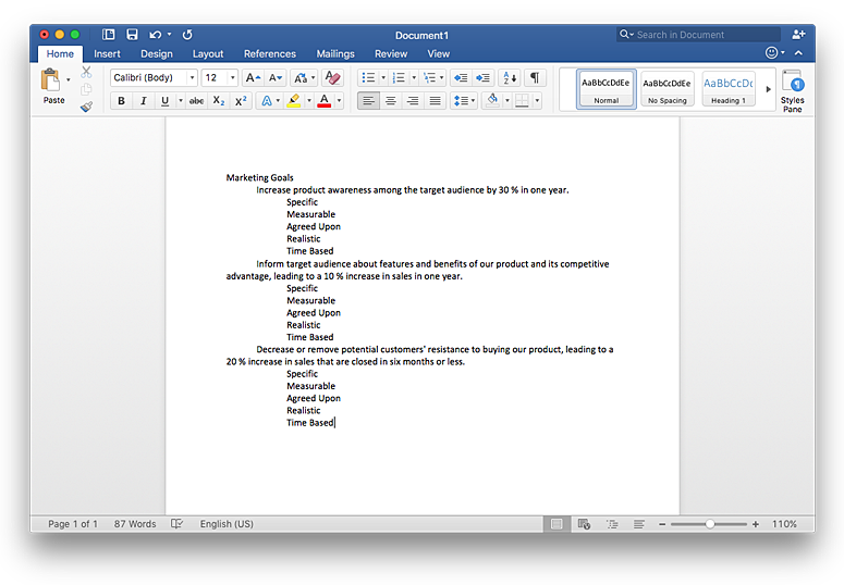 Insert mind map into ms word document