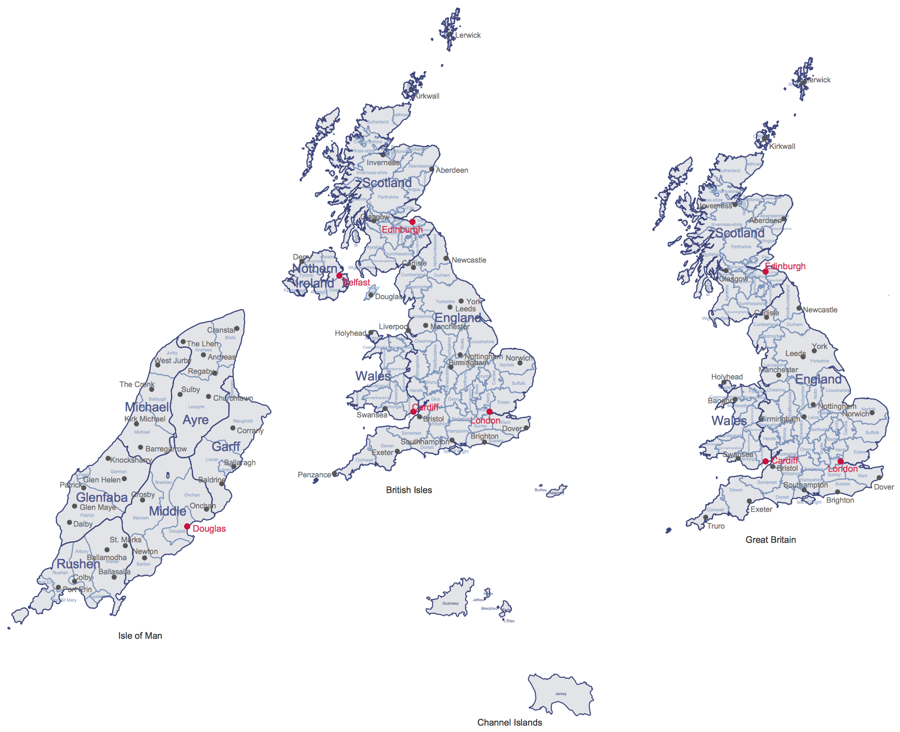 British Isles map elements