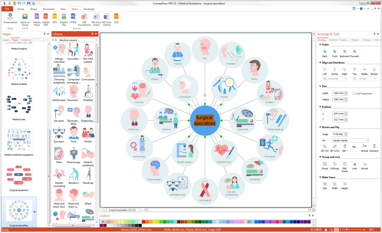 Surgical Specialties Design in ConceptDraw DIAGRAM for Windows