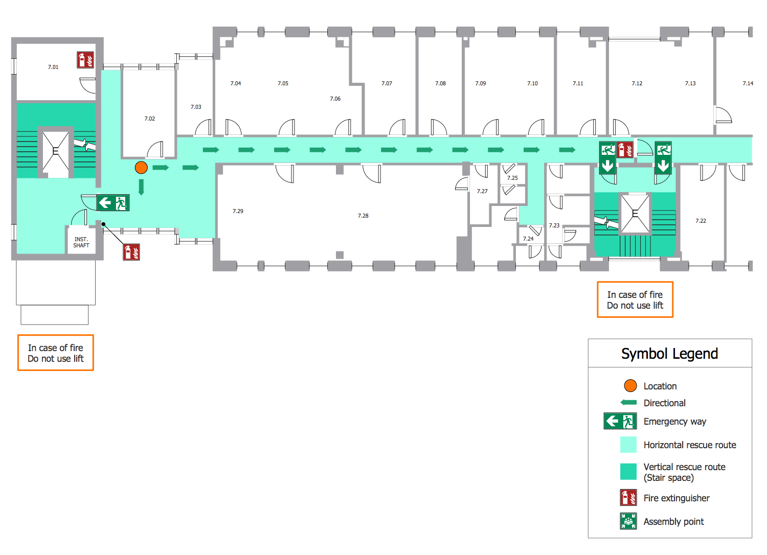 ConceptDraw Samples | Building plans — Fire and emergency