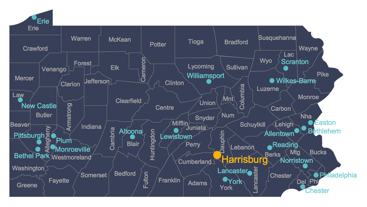 ConceptDraw Samples | Maps — USA Maps