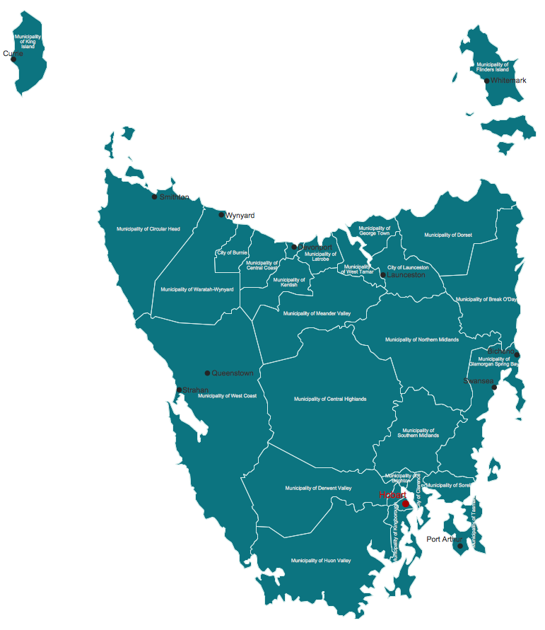 ConceptDraw Samples | Maps — Australia Map