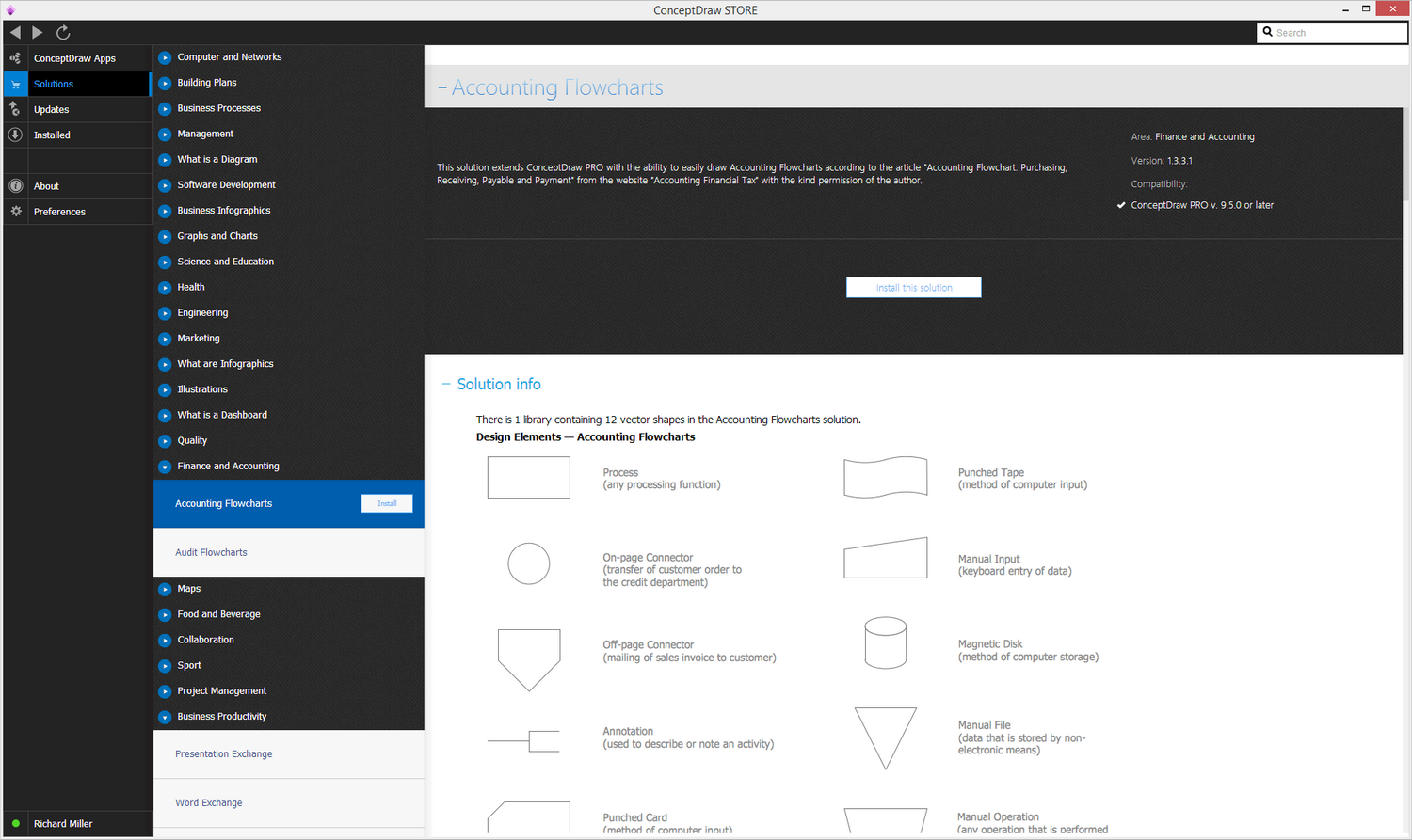 Accounting Flowcharts solution - Install