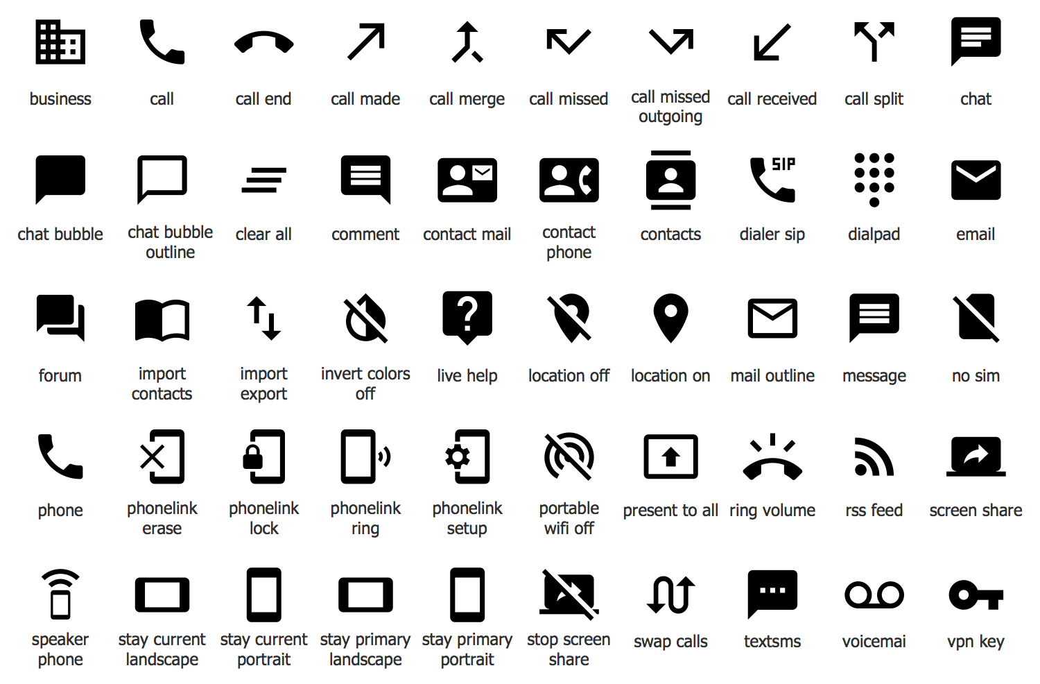 Design Elements — Android system icons (communication)