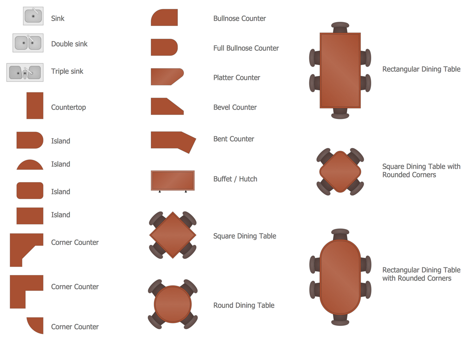 Design Elements Floor Plans — Kitchen and Dining Room