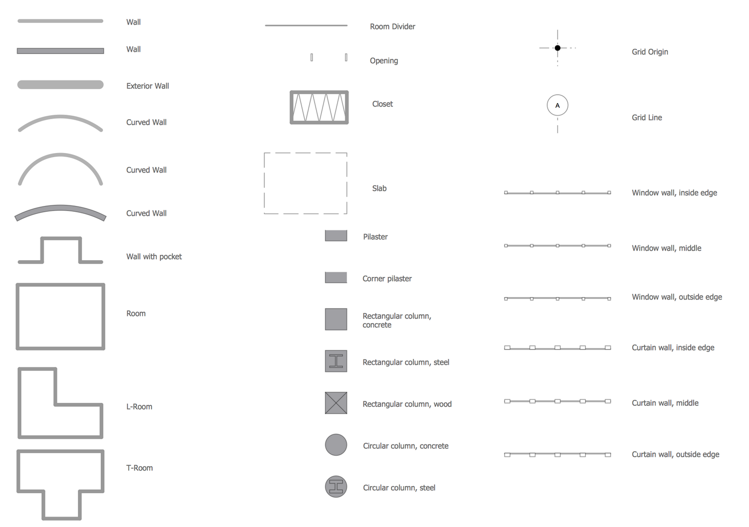 Design Elements Floor Plans — Walls Shell and Structure