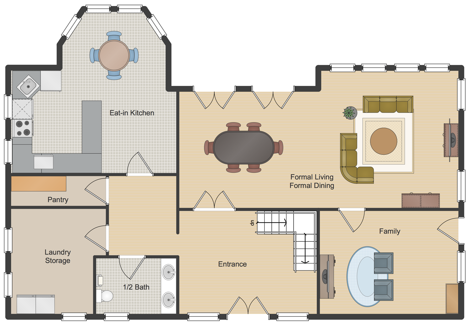 Single Family Detached Home Floor Plan
