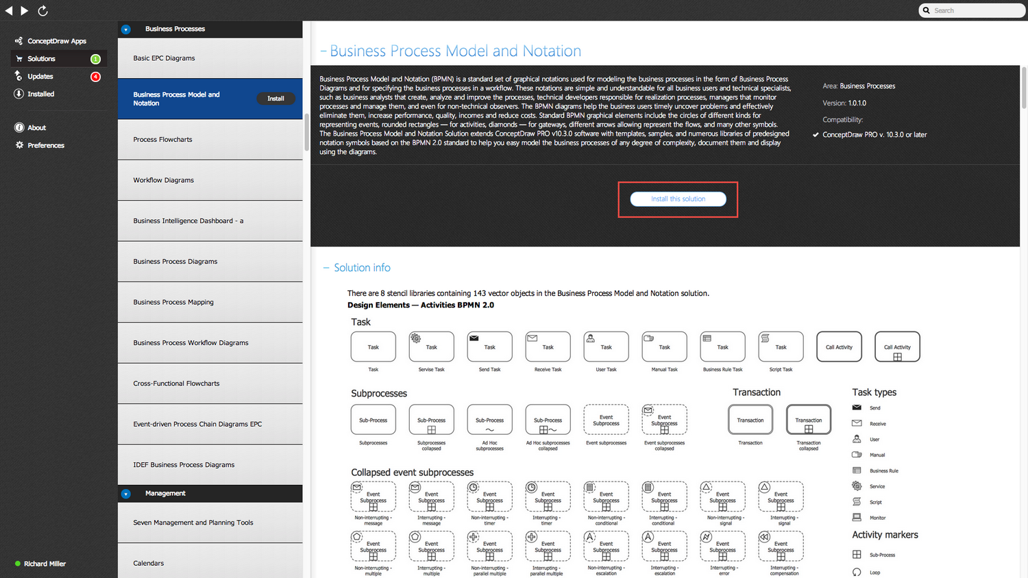 Business Process Model and Notation Solution - Install