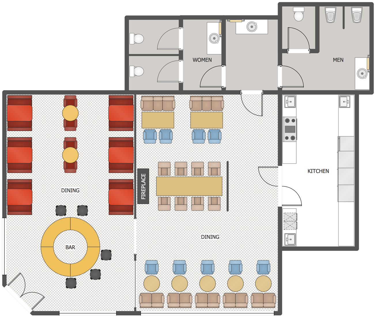 Cafe and Restaurant Floor Plan Solution