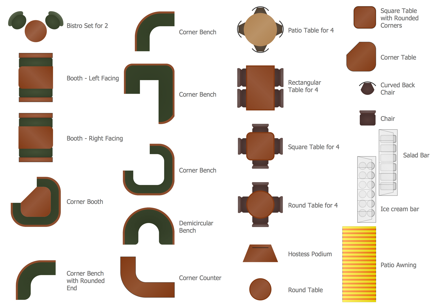 Design Elements - Cafe and Restaurant Floor Plan and Furniture