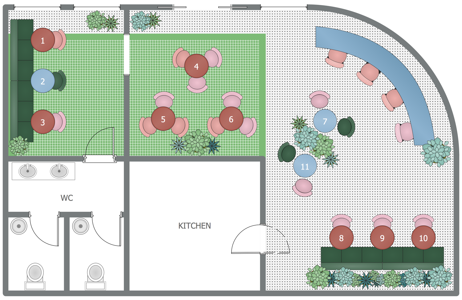 Colors Restaurant Seating Chart