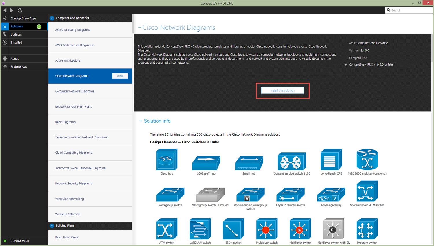 Cisco Network Diagrams Solution — Install