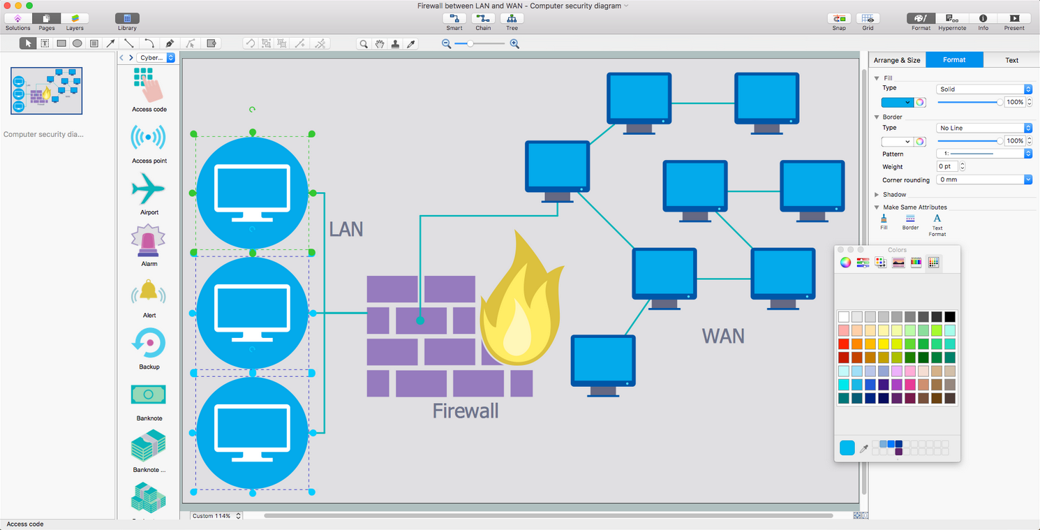 Network Security Diagrams Solution for Mac OS Apple OS X