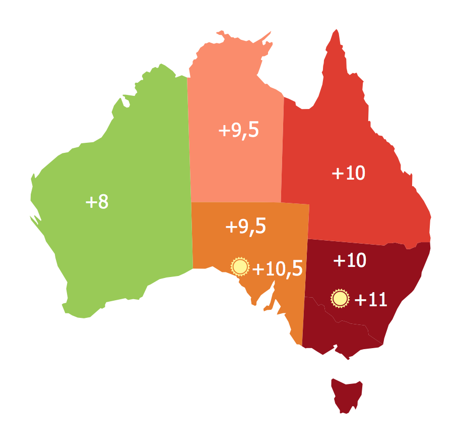 Australia States Time Zones