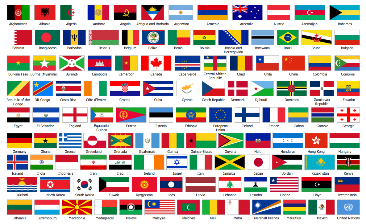 Continent Maps - Design Element Flags