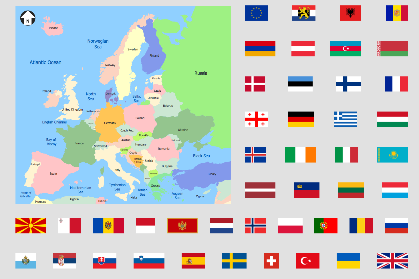 Map of Continents — Political Map of Europe