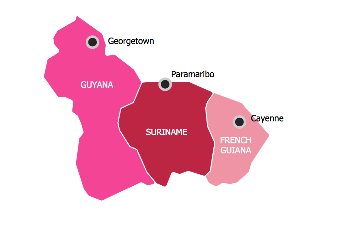 Continent Map — Map of South America Guiana