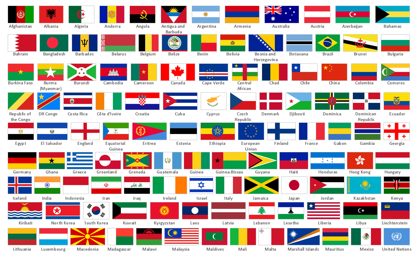Design elements Continent maps Flags